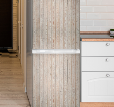 Folie kühlschrank landhaus holzoberfläche - TenStickers