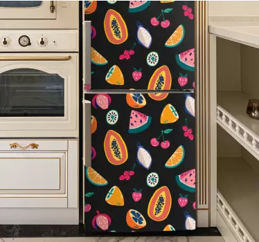 Folie Kühlschrank lebendige fruchtillustrationen - TenStickers