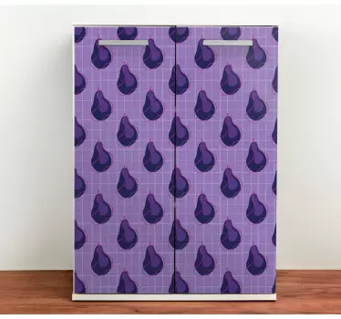 Folie kühlschrank lila botanisches muster - TenStickers