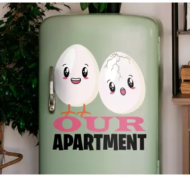 Folie kühlschrank lustiges eierpaar - TenStickers