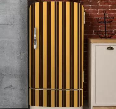 Folie kühlschrank mit auffälligen vertikalen linien - TenStickers
