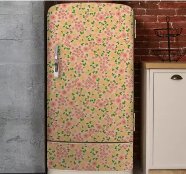 Folie kühlschrank mit blühendem druckdesign - TenStickers