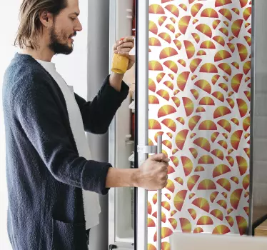 Folie kühlschrank mit buntem obstmuster - TenStickers