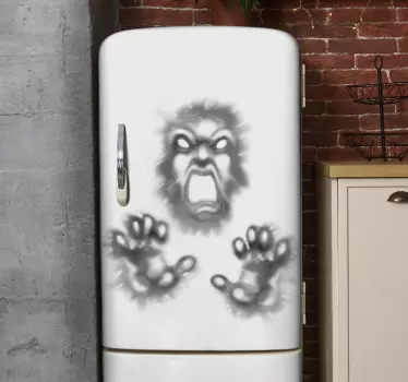 Folie kühlschrank mit eindrucksvollem gesichtsausdruck - TenStickers