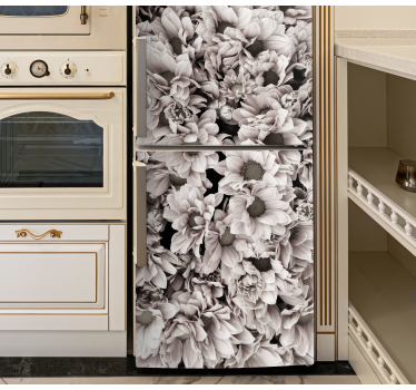 Folie kühlschrank mit elegantem blumenmuster - TenStickers