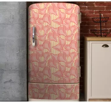 Folie kühlschrank mit eleganten vogelmustern - TenStickers