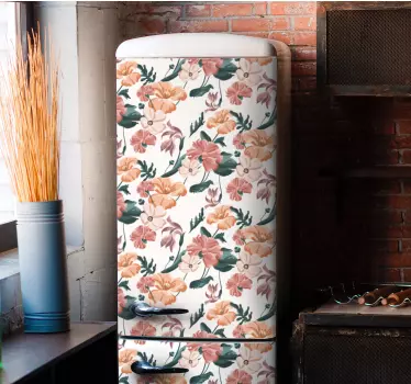 Folie kühlschrank mit floralem design - TenStickers