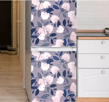 Folie kühlschrank mit floralem frostmuster - TenStickers