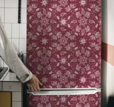 Folie kühlschrank mit floralem paisleymuster - TenStickers