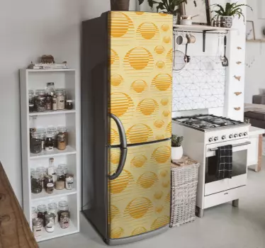 Folie kühlschrank mit geometrischen kreis-motiven - TenStickers