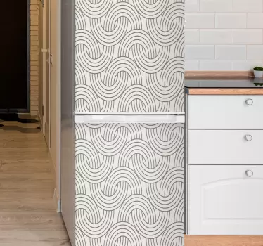 Folie kühlschrank mit geschwungenem linienmuster - TenStickers