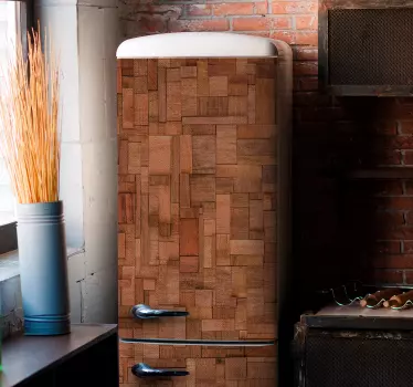 Folie kühlschrank mit holzmaserung finish - TenStickers