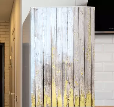 Folie kühlschrank mit holzplankenstruktur - TenStickers