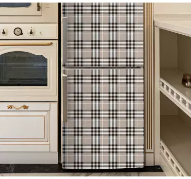 Folie kühlschrank mit karomuster overlay - TenStickers