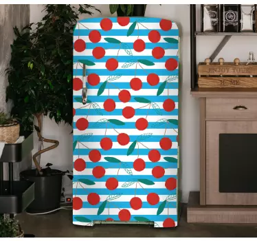 Folie kühlschrank mit kirschmuster - TenStickers