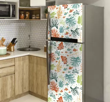 Folie kühlschrank mit korallenmuster - TenStickers