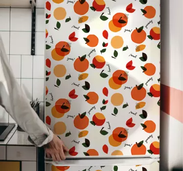 Folie kühlschrank mit obstmotiv arrangement - TenStickers