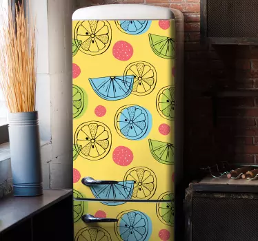 Folie kühlschrank mit obstmuster design - TenStickers