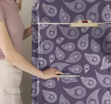 Folie kühlschrank mit paisley-muster bezug - TenStickers
