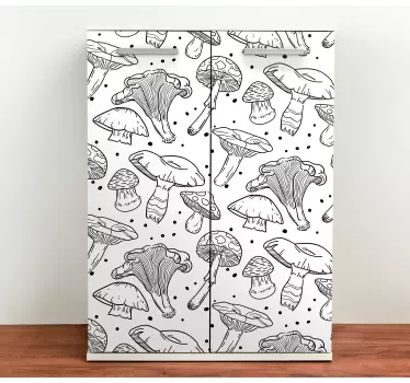 Folie kühlschrank mit pilzmuster - TenStickers