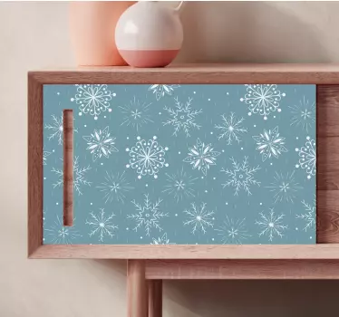 Folie kühlschrank mit winter-schneeflocken-muster - TenStickers