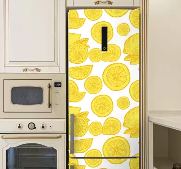 Folie kühlschrank mit zitrusfrüchte-muster - TenStickers
