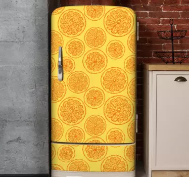 Folie kühlschrank mit zitrusmuster - TenStickers