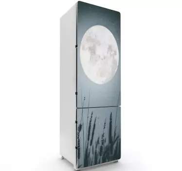 Folie kühlschrank mondlicht gras szene - TenStickers