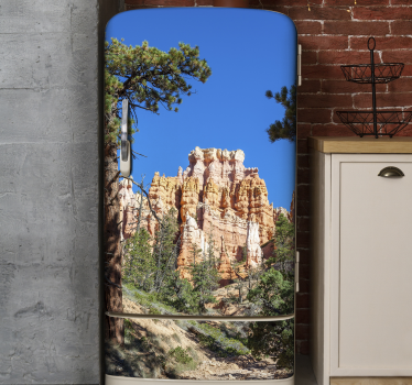 Folie Kühlschrank natürliche ansicht blauer himmel - TenStickers