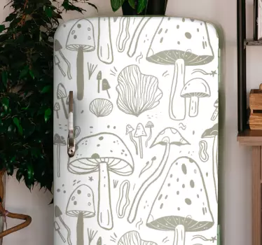 Folie Kühlschrank pilz elegantes motiv - TenStickers