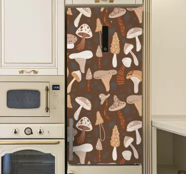 Folie Kühlschrank pilzmusterkunst - TenStickers