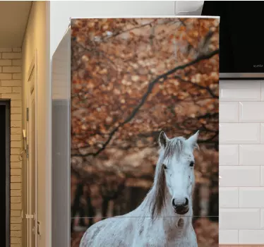 Folie kühlschrank regal weiß pferd - TenStickers