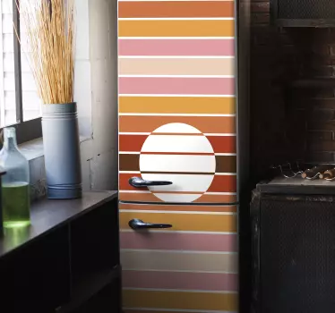 Folie kühlschrank retro kreismuster - TenStickers