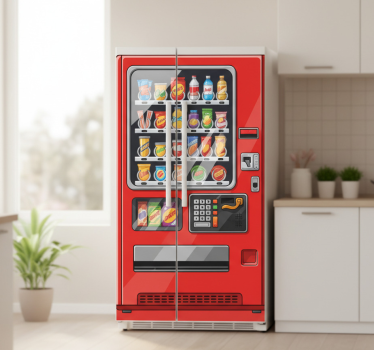 Folie kühlschrank rote verkaufsmaschine - TenStickers