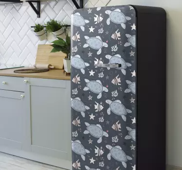 Folie kühlschrank schildkrötenmuster dekor - TenStickers