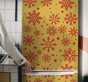 Folie kühlschrank schneeflocken-motiv overlay - TenStickers