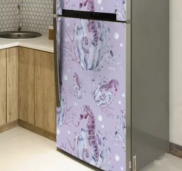 Folie kühlschrank seepferdchen korallenmuster - TenStickers