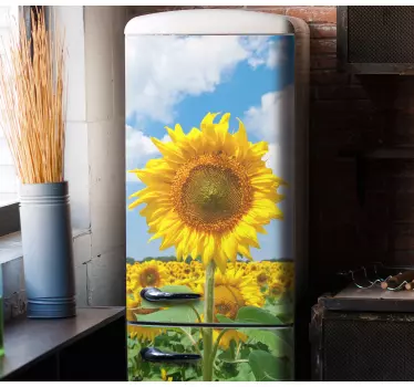 Folie Kühlschrank sonnenblumenfeld - TenStickers