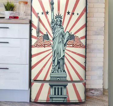 Folie kühlschrank statue der freiheit design - TenStickers