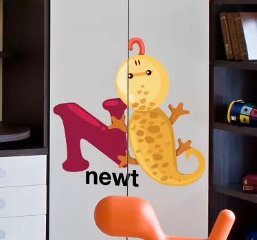 Folie kühlschrank süßer salamander charakter - TenStickers