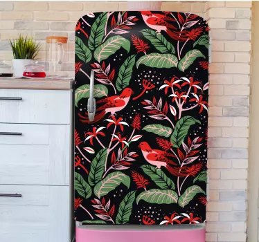 Folie Kühlschrank tropische blattmuster - TenStickers