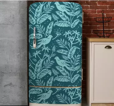 Folie Kühlschrank tropische vogelmuster - TenStickers