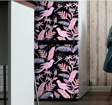 Folie Kühlschrank tropisches vogelkonzept - TenStickers