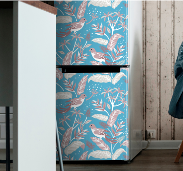 Kühlschrank Folie Vogel Laub Design - TenStickers