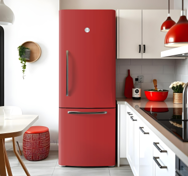 Folie Kühlschrank voll rot - TenStickers