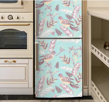 Folie Kühlschrank von der natur inspirierte vögel - TenStickers
