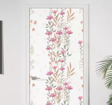 Folie Tür basteln mit floralen elementen - TenStickers