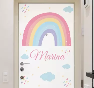 Folie Tür benutzerdefinierte regenbogen-dekor - TenStickers
