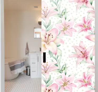 Folie Tür elegantes blumendesign - TenStickers