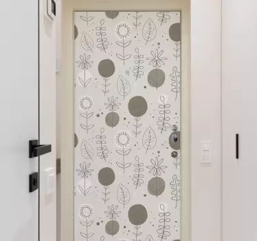 Folie Tür florales druckmotiv - TenStickers